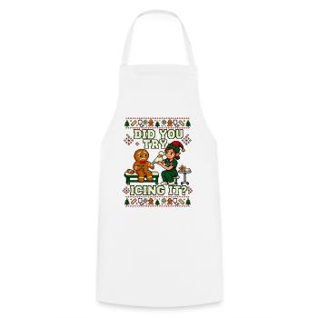 Weihnachten Pflege Lebkuchen Humor Pflege - Kochschürze - Weiß - Vorne - AI Model Male 185 dark (185cm)