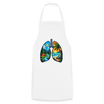 Nature Lungs Mountain Beach Outdoor-Abenteuer-Tee - Kochschürze - Weiß - Vorne - AI Model Male 185 dark (185cm)