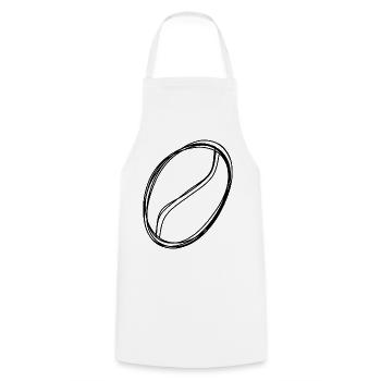 Kaffeebohne handgezeichnet - Kochschürze - Weiß - Vorne - AI Model Male 185 dark (185cm)