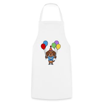 Süßes Kawaii-Dackel Geburtstagsballon-Shirt - Kochschürze - Weiß - Vorne - AI Model Male 185 dark (185cm)