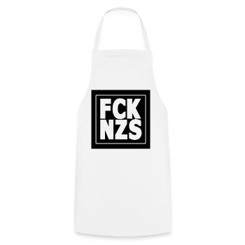 FCK NZS - Kochschürze - Weiß - Vorne - AI Model Male 185 dark (185cm)
