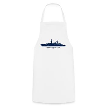 Regele Ferdinand F221 – Minimalistische Silhouette - Kochschürze - Weiß - Vorne - AI Model Male 185 dark (185cm)