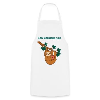 Slow Mornings Club Faultier Kaffee Lustiges Faules Tier - Kochschürze - Weiß - Vorne - AI Model Male 185 dark (185cm)