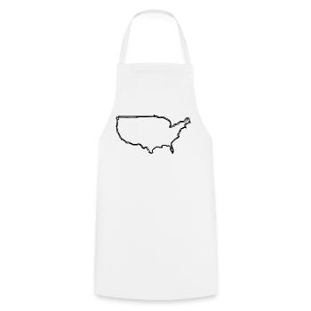 USA-Karte handgezeichnet - Kochschürze - Weiß - Vorne - AI Model Male 185 dark (185cm)