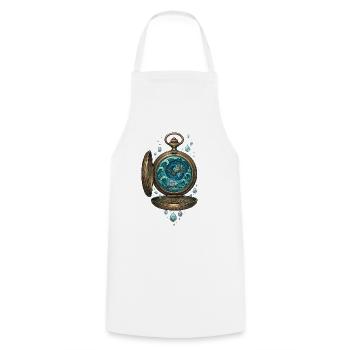 Magische Taschenuhr – Ozean Zeit Kunst - Kochschürze - Weiß - Vorne - AI Model Male 185 dark (185cm)