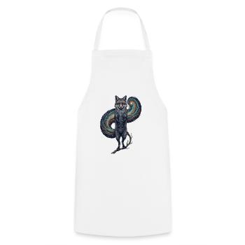 Kosmischer Fuchs – Galaxie Sternen Kunst - Kochschürze - Weiß - Vorne - AI Model Male 185 dark (185cm)