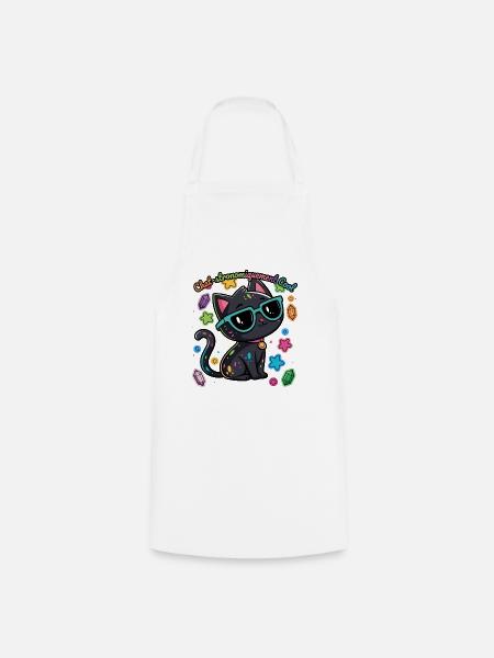 Regenbogen-Astronomen-Katzen-Humor - Kochschürze - Weiß