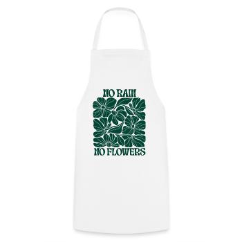 No Rain No Flowers – Retro Blumen Boho Motivation - Kochschürze - Weiß - Vorne - AI Model Male 185 dark (185cm)