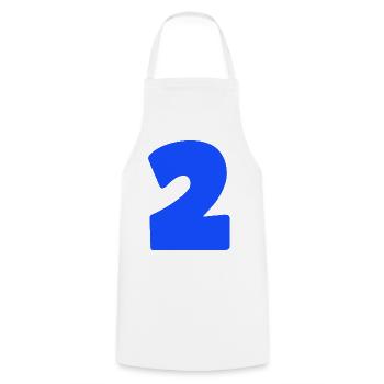 Blaues Zwei-Motiv Bold - Kochschürze - Weiß - Vorne - AI Model Male 185 dark (185cm)