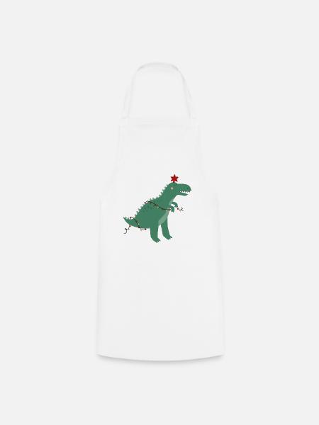 Niedlicher Weihnachtsdinosaurier - Kochschürze - Weiß