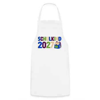 Schulkind 2027 Einschulung - Kochschürze - Weiß - Vorne - AI Model Male 185 dark (185cm)