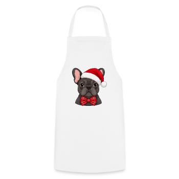 Christmas French Bulldog - Kochschürze - Weiß - Vorne - AI Model Male 185 dark (185cm)