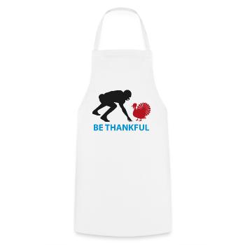 Sei dankbar, Truthahn-Silhouette - Kochschürze - Weiß - Vorne - AI Model Male 185 dark (185cm)