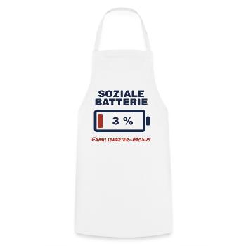 Soziale Batterie 3 % – Familienfeier-Modus - Kochschürze - Weiß - Vorne - AI Model Male 185 dark (185cm)