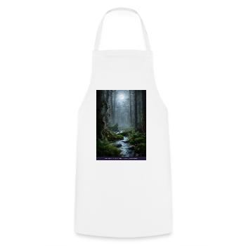 Mondnacht verzauberter Wald - Kochschürze - Weiß - Vorne - AI Model Male 185 dark (185cm)