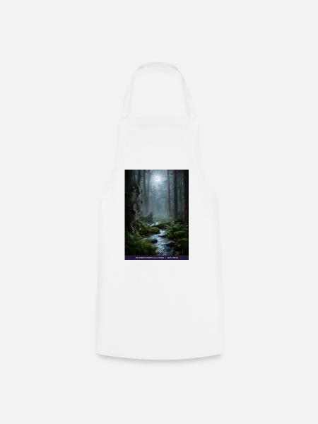 Mondnacht verzauberter Wald - Kochschürze - Weiß
