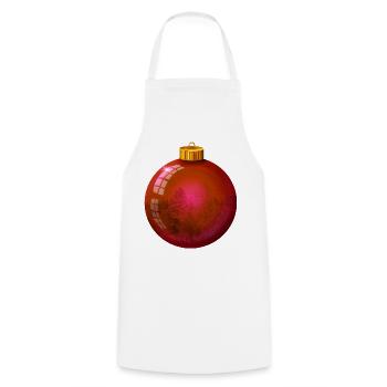 Red Christmas Bauble isolated. - Kochschürze - Weiß - Vorne - AI Model Male 185 dark (185cm)