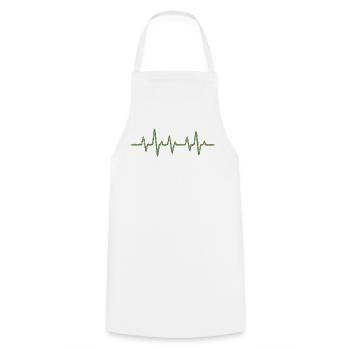 EKG-Herzschlag mit Weihnachtslichterkette - Kochschürze - Weiß - Vorne - AI Model Male 185 dark (185cm)