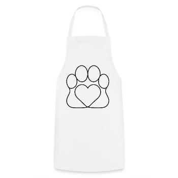 Paw Heart - Kochschürze - Weiß - Vorne - AI Model Male 185 dark (185cm)