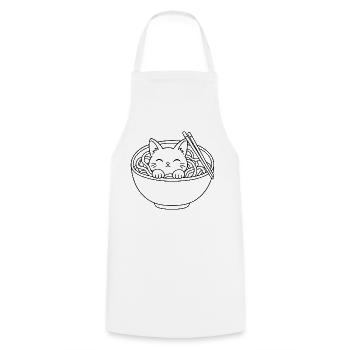 Ramen-Kätzchen - Kochschürze - Weiß - Vorne - AI Model Male 185 dark (185cm)