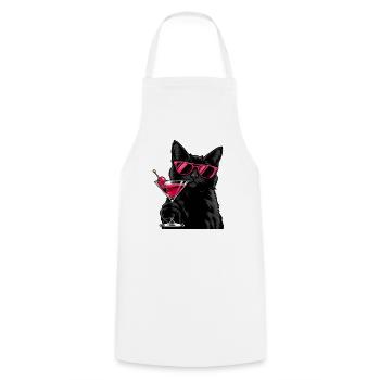 Cocktail Cat With Attitude - Kochschürze - Weiß - Vorne - AI Model Male 185 dark (185cm)