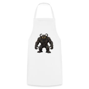 Epischer Rostketten-Monsterdämon - Kochschürze - Weiß - Vorne - AI Model Male 185 dark (185cm)