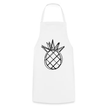 Ananas handgezeichnet - Kochschürze - Weiß - Vorne - AI Model Male 185 dark (185cm)