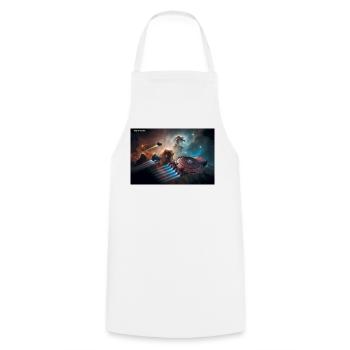 BASIS – Raumschiff der PERRY RHODAN-Serie  - Kochschürze - Weiß - Vorne - AI Model Male 185 dark (185cm)