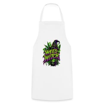Weed Witch – Magische Cannabis Hexe - Kochschürze - Weiß - Vorne - AI Model Male 185 dark (185cm)