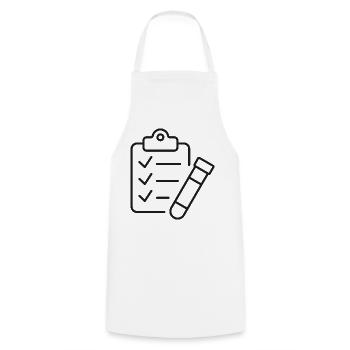 Labor-Checkliste Reagenzglas-Symbol - Kochschürze - Weiß - Vorne - AI Model Male 185 dark (185cm)