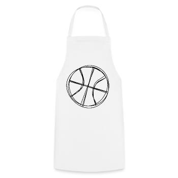 Basketball handgezeichnet - Kochschürze - Weiß - Vorne - AI Model Male 185 dark (185cm)