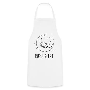 Bubu Shirt – Schlafendes Baby auf Mond, Schwarz - Kochschürze - Weiß - Vorne - AI Model Male 185 dark (185cm)