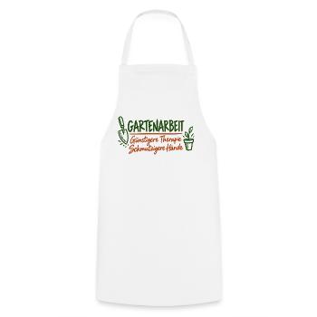 Gartenarbeit Therapie – Lustiges Garten Shirt - Kochschürze - Weiß - Vorne - AI Model Male 185 dark (185cm)