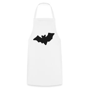 Dunkle Fledermaus, handgezeichnete Silhouette - Kochschürze - Weiß - Vorne - AI Model Male 185 dark (185cm)