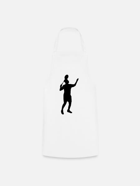 Badminton Spieler Silhouette - Kochschürze - Weiß