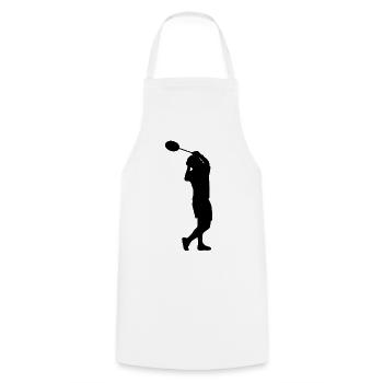 Badminton Spieler Silhouette - Kochschürze - Weiß - Vorne - AI Model Male 185 dark (185cm)