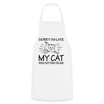 Cat cat  - Kochschürze - Weiß - Vorne - AI Model Male 185 dark (185cm)