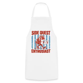 Sidequest-Enthusiast Retro-Froschwanderer - Kochschürze - Weiß - Vorne - AI Model Male 185 dark (185cm)