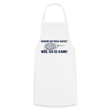 Pizza backen weil ich es kann Pizzabäcker - Kochschürze - Weiß - Vorne - AI Model Male 185 dark (185cm)