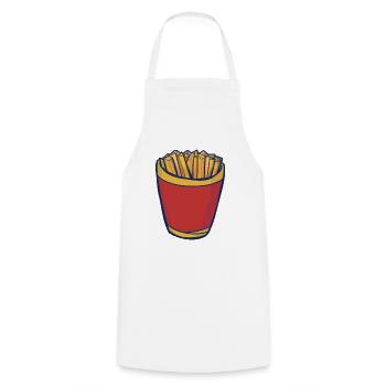 Fries Pop Art Crunch - Kochschürze - Weiß - Vorne - AI Model Male 185 dark (185cm)