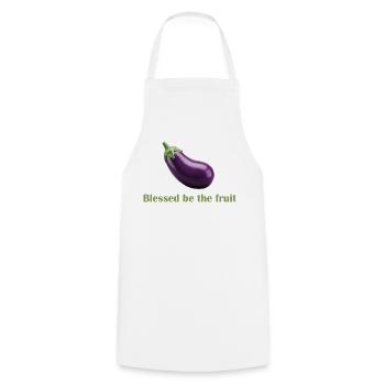 Gesegnet sei die Frucht – Spaß-Shirt! - Kochschürze - Weiß - Vorne - AI Model Male 185 dark (185cm)