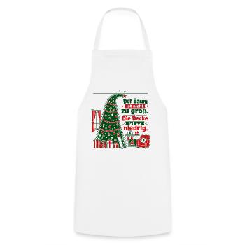 Lustiger Weihnachtsbaum zu groß Papa Spruch - Kochschürze - Weiß - Vorne - AI Model Male 185 dark (185cm)