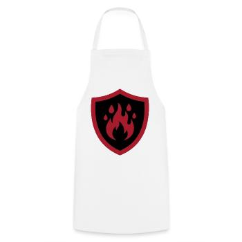 Feuer Flamme Schild Wappen - Kochschürze - Weiß - Vorne - AI Model Male 185 dark (185cm)