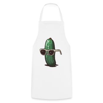 Coole Gurke mit Sonnenbrille - Kochschürze - Weiß - Vorne - AI Model Male 185 dark (185cm)