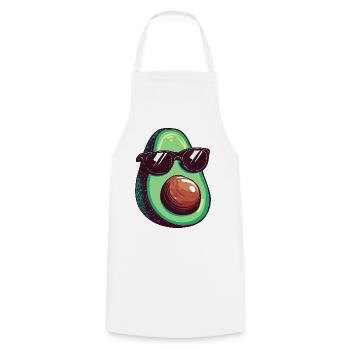 Avocado mit dunkler Sonnenbrille - Kochschürze - Weiß - Vorne - AI Model Male 185 dark (185cm)