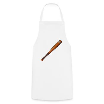 Baseballschläger - Kochschürze - Weiß - Vorne - AI Model Male 185 dark (185cm)
