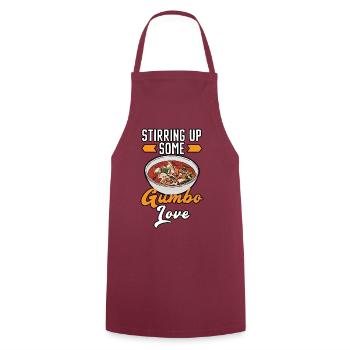 Gumbo-Liebhaber Foodie Louisiana Essen Cajun-Küche - Kochschürze - Bordeaux - Vorne - AI Model Male 185 dark (185cm)