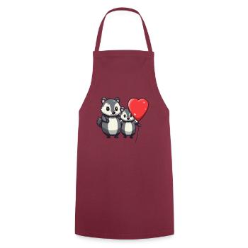 Dachse Kawaii Cartoon Haustier spielt mit Luftballons - Kochschürze - Bordeaux - Vorne - AI Model Male 185 dark (185cm)