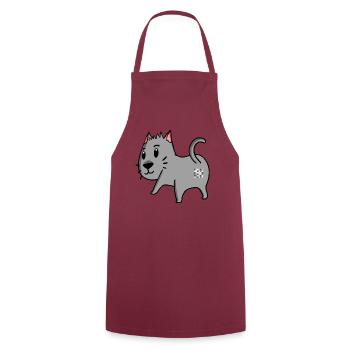 Katze Arsch - Katze Hintern - Kochschürze - Bordeaux - Vorne - AI Model Male 185 dark (185cm)
