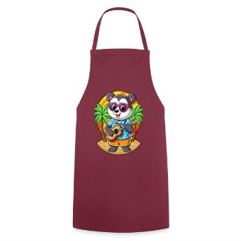 Lustige Panda Cartoon Sommer Strand Sonnenbrille Gitarre - Kochschürze - Bordeaux - Vorne - AI Model Male 185 dark (185cm)